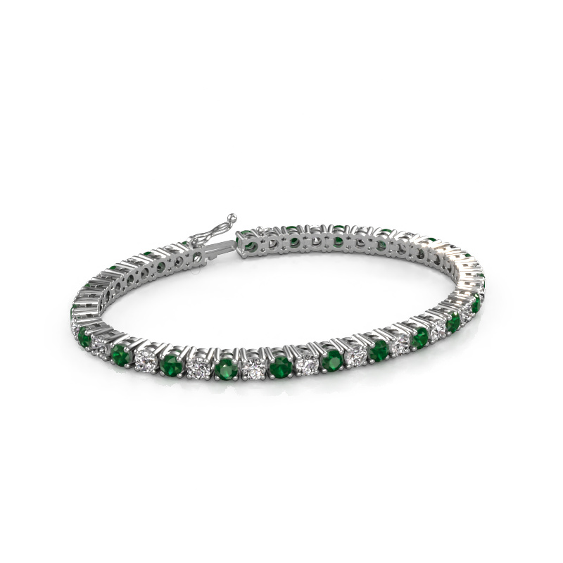 Image of Tennis bracelet Karin 4 mm 585 white gold Emerald 4 mm