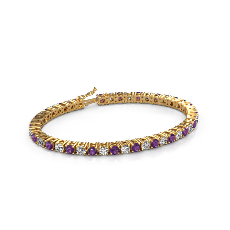 Image of Tennis bracelet Karin 4 mm 585 gold Amethyst 4 mm