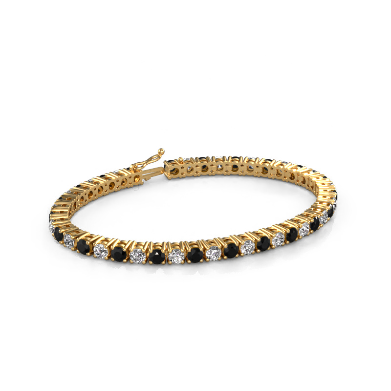 Image of Tennis bracelet Karin 4 mm 585 gold Black diamond 11.85 crt