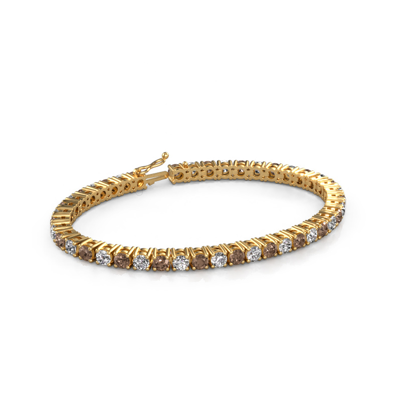 Image of Tennis bracelet Karin 4 mm 585 gold Brown diamond 10.75 crt
