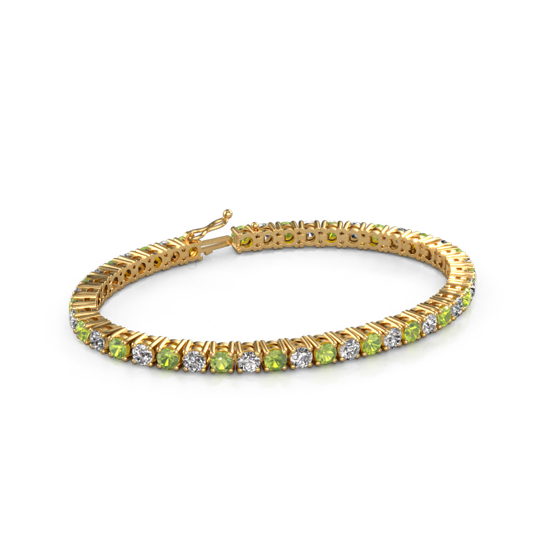 Image of Tennis bracelet Karin 4 mm 585 gold Peridot 4 mm