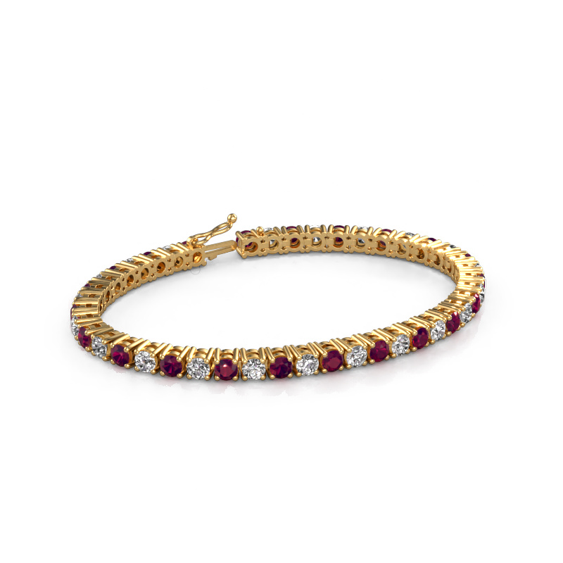 Image de Bracelet tennis Karin 4 mm 585 or jaune Rhodolite 4 mm