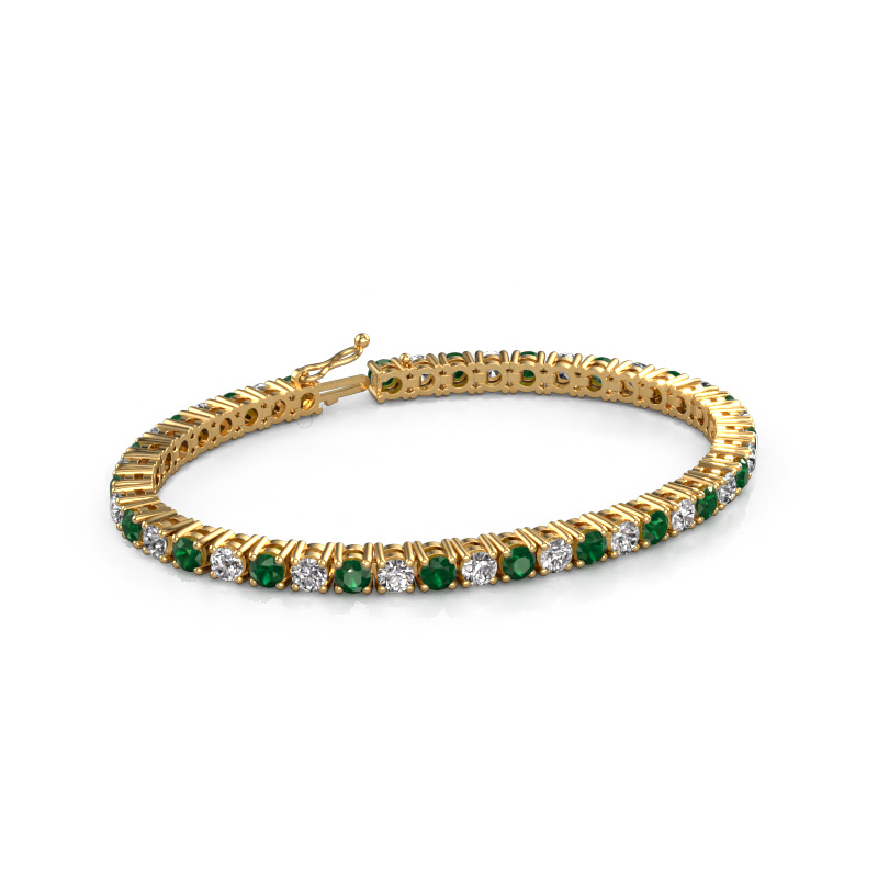 Image of Tennis bracelet Karin 4 mm 585 gold Emerald 4 mm