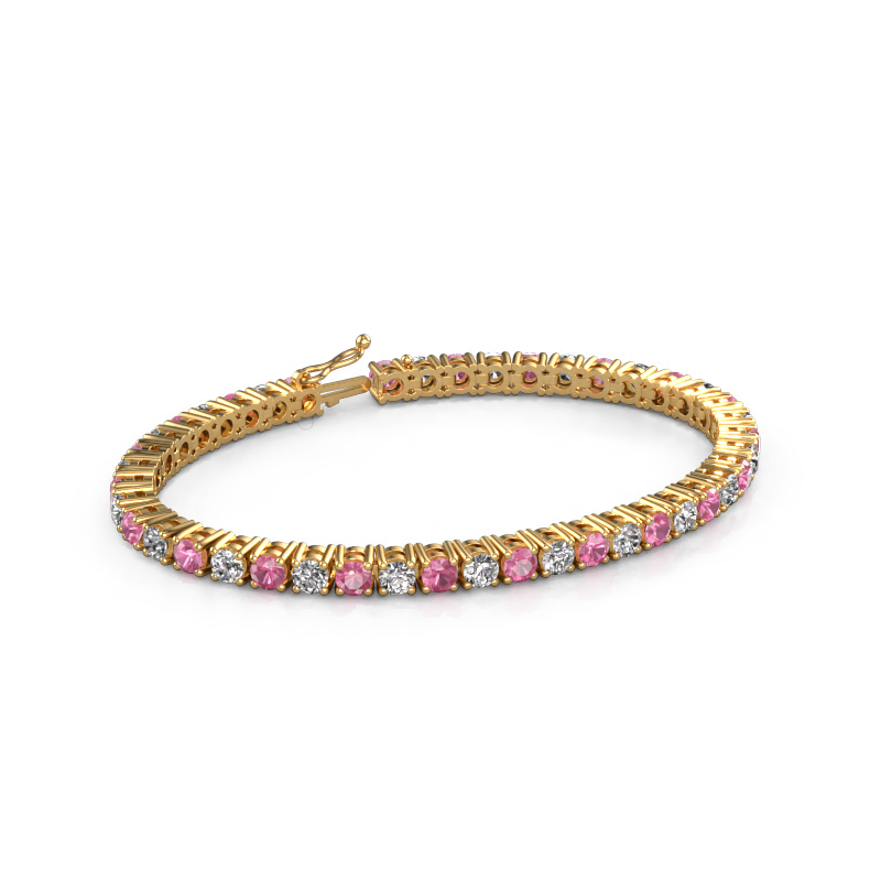 Image of Tennis bracelet Karin 4 mm 585 gold Pink sapphire 4 mm