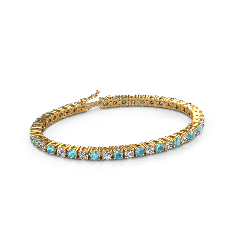 Image of Tennis bracelet Karin 4 mm 585 gold Blue topaz 4 mm