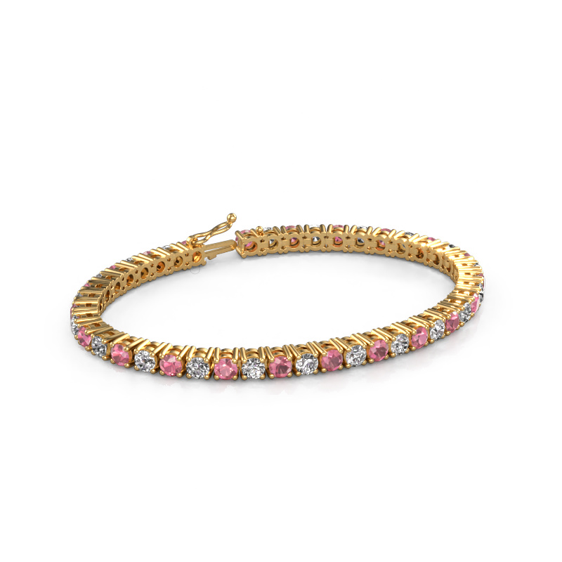 Bild von Tennisarmband Karin 4 mm 585 Gold Turmalin rosa 4 mm