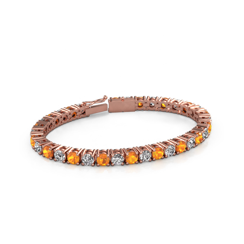 Image of Tennis bracelet Karin 5 mm 750 rose gold Citrin 5 mm