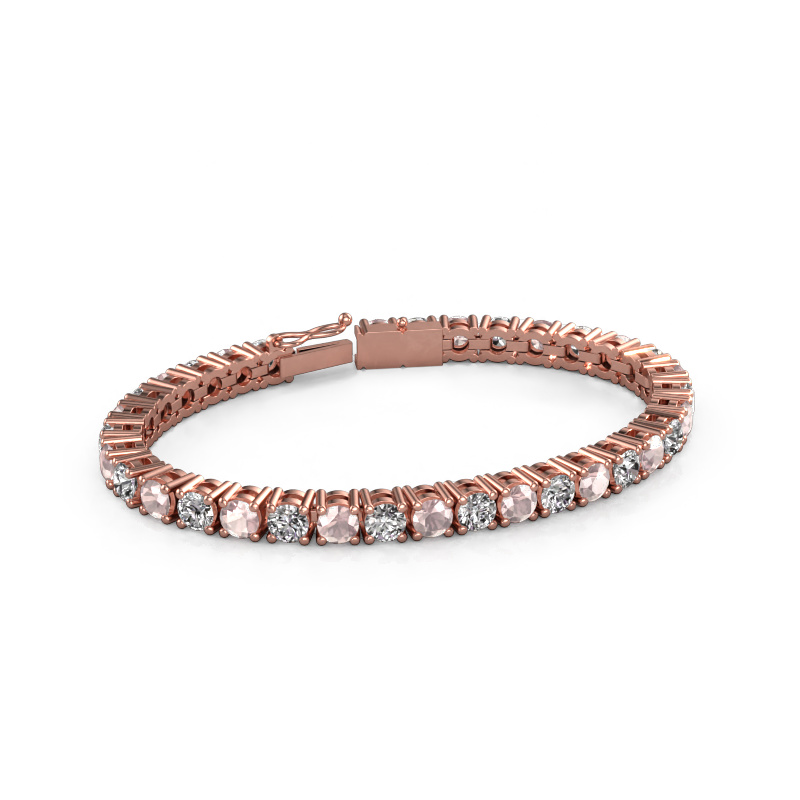 Image of Tennis bracelet Karin 5 mm 750 rose gold Morganite champagne 5 mm