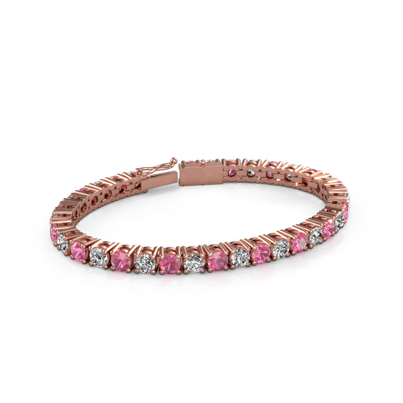 Bild von Tennisarmband Karin 5 mm 750 Roségold Pink Saphir 5 mm