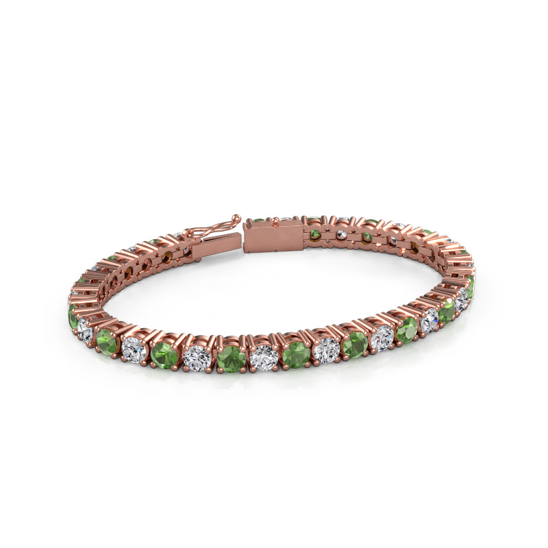 Image of Tennis bracelet Karin 5 mm 750 rose gold Tourmaline green 5 mm