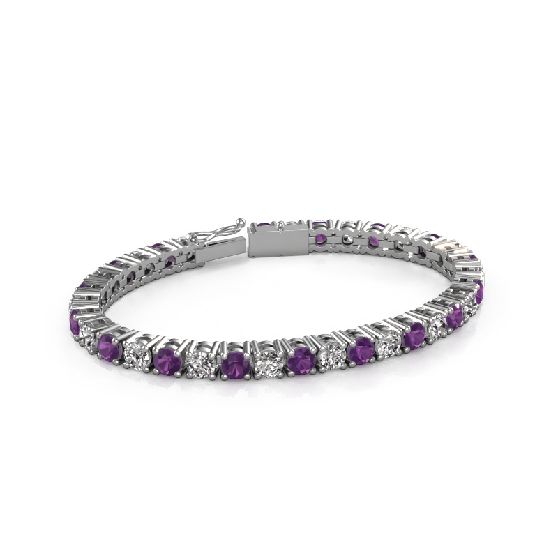 Image of Tennis bracelet Karin 5 mm 750 white gold Amethyst 5 mm