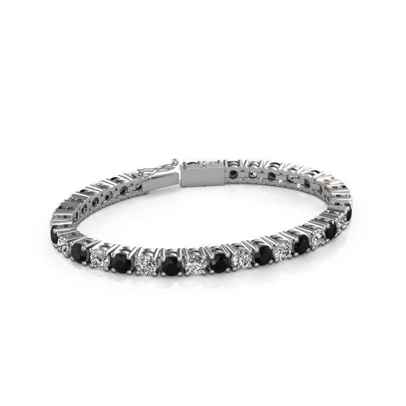 Image de Bracelet tennis Karin 5 mm 750 or blanc Diamant noir 18.70 crt