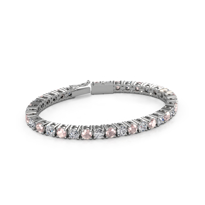 Image of Tennis bracelet Karin 5 mm 750 white gold Morganite champagne 5 mm