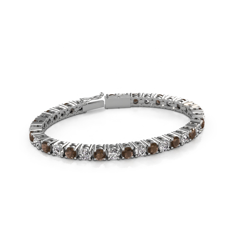 Image of Tennis bracelet Karin 5 mm 750 white gold Smokey quartz 5 mm