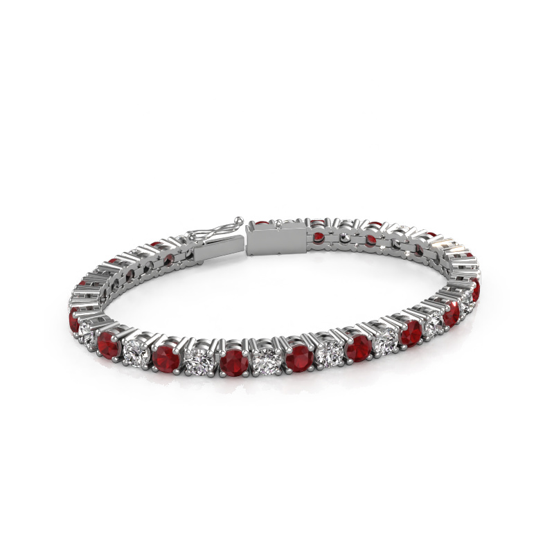 Image de Bracelet tennis Karin 5 mm 750 or blanc Rubis 5 mm