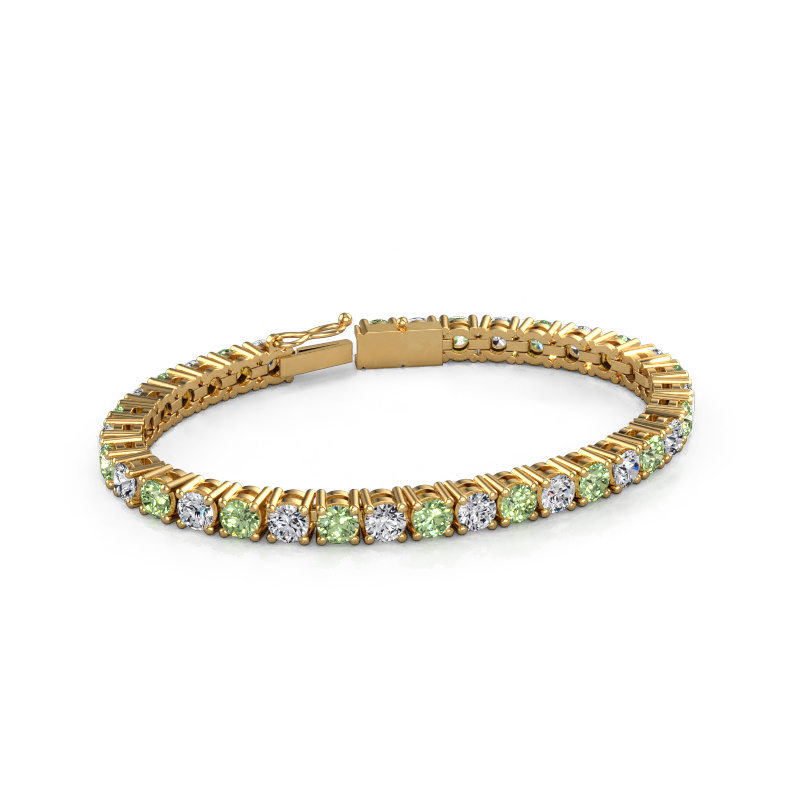 Image of Tennis bracelet Karin 5 mm 750 gold Green lab grown diamond 5 mm
