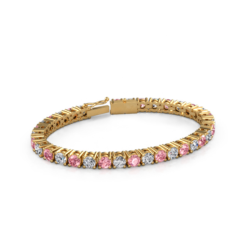 Image of Tennis bracelet Karin 5 mm 750 gold Pink lab grown diamond 5 mm