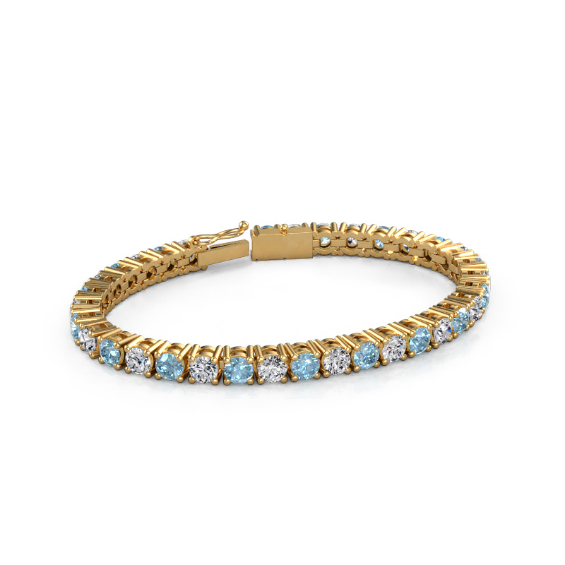 Image of Tennis bracelet Karin 5 mm 750 gold Blue lab grown diamond 5 mm