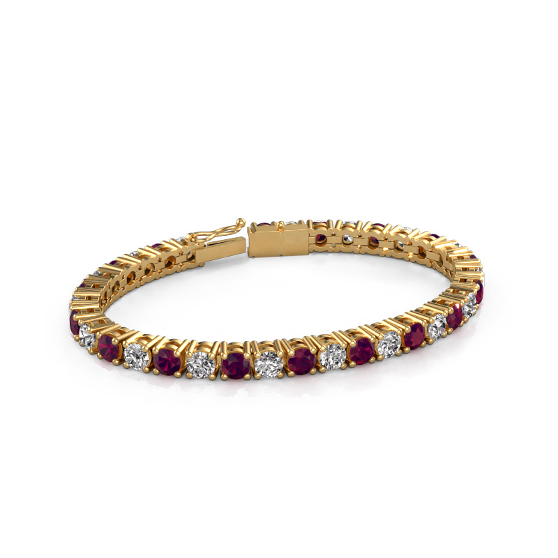 Image of Tennis bracelet Karin 5 mm 750 gold Rhodolite 5 mm