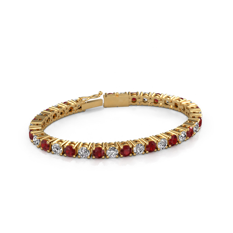 Image de Bracelet tennis Karin 5 mm 750 or jaune Rubis 5 mm