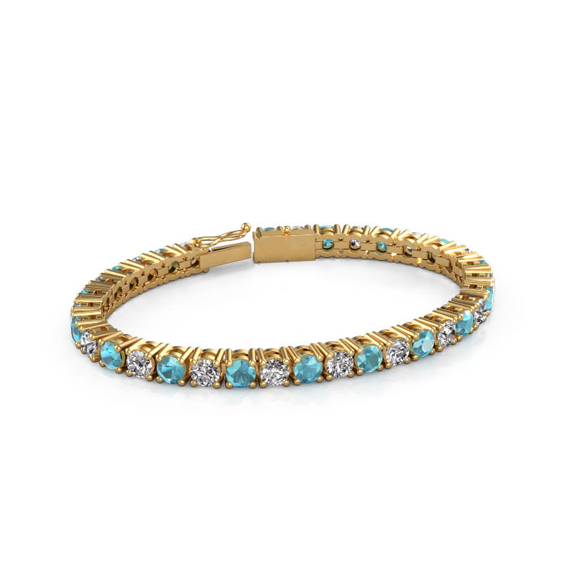 Image of Tennis bracelet Karin 5 mm 750 gold Blue topaz 5 mm