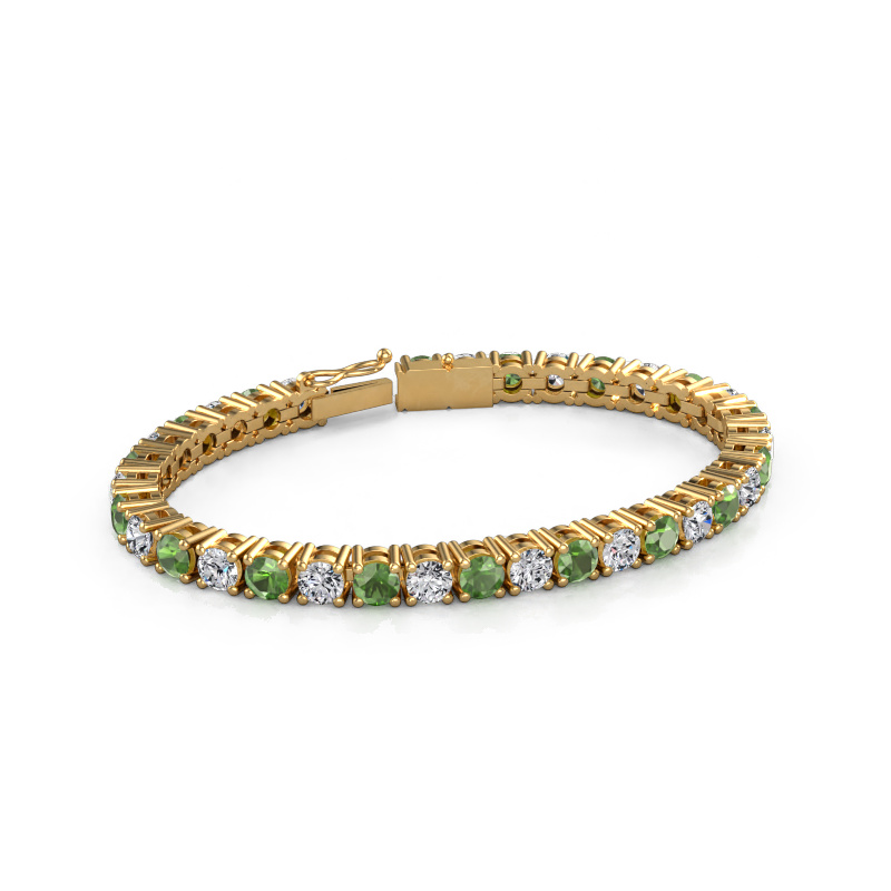 Image of Tennis bracelet Karin 5 mm 750 gold Tourmaline green 5 mm