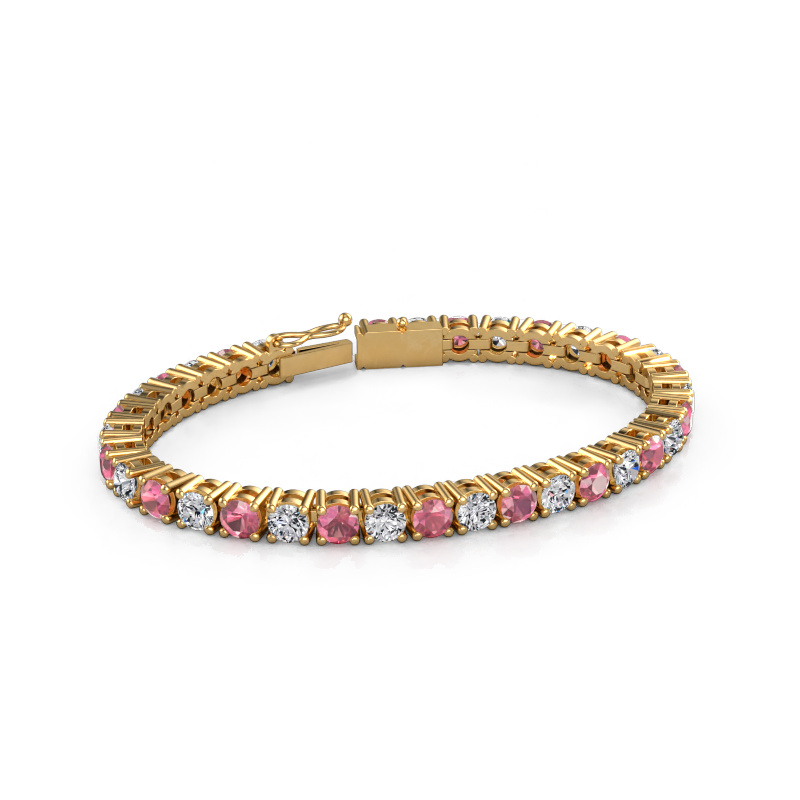Image of Tennis bracelet Karin 5 mm 750 gold Tourmaline pink 5 mm