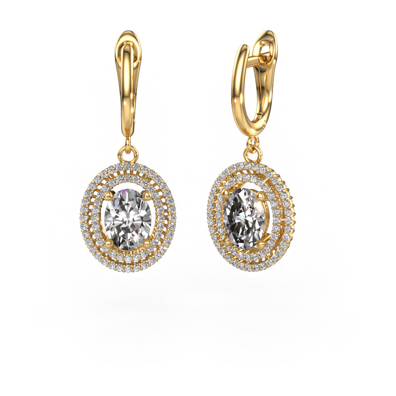 Image of Drop earrings Karren 585 gold Lab grown diamond 2.84 crt