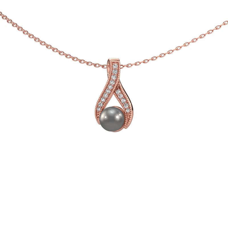 Image of Pendant Kasha 585 rose gold Grey pearl 5 mm