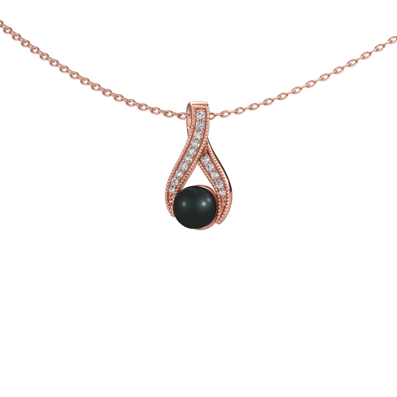 Image of Pendant Kasha 585 rose gold Black pearl 5 mm