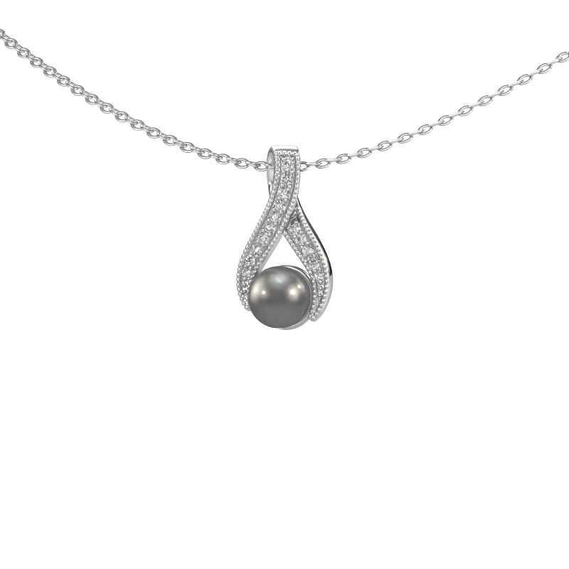 Bild von Anhänger Kasha 950 Platin Grau Perl 5 mm