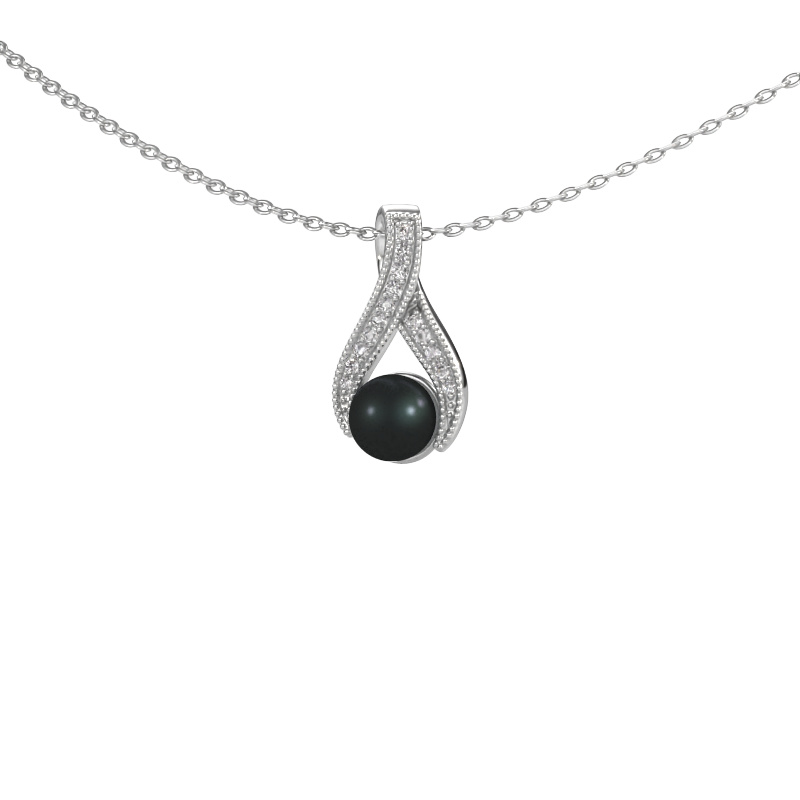 Image of Pendant Kasha 585 white gold Black pearl 5 mm