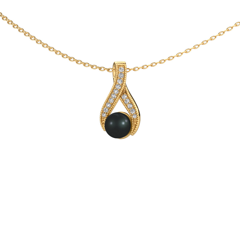 Image of Pendant Kasha 585 gold Black pearl 5 mm