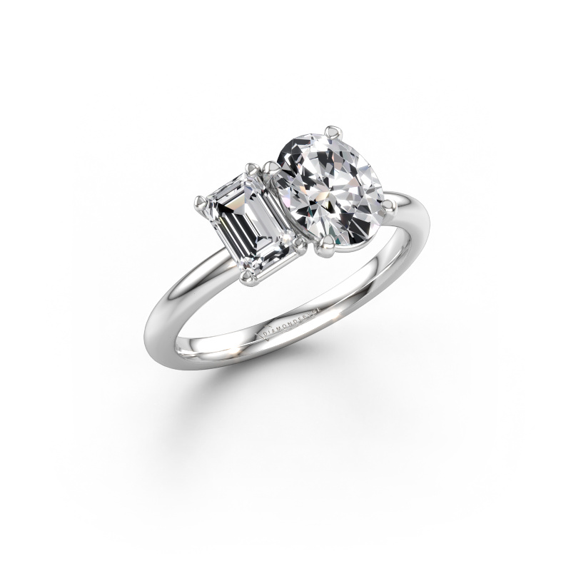 Image of Engagement ring Toi et Moi OVL-EME 950 platinum Lab-grown diamond 1.80 crt