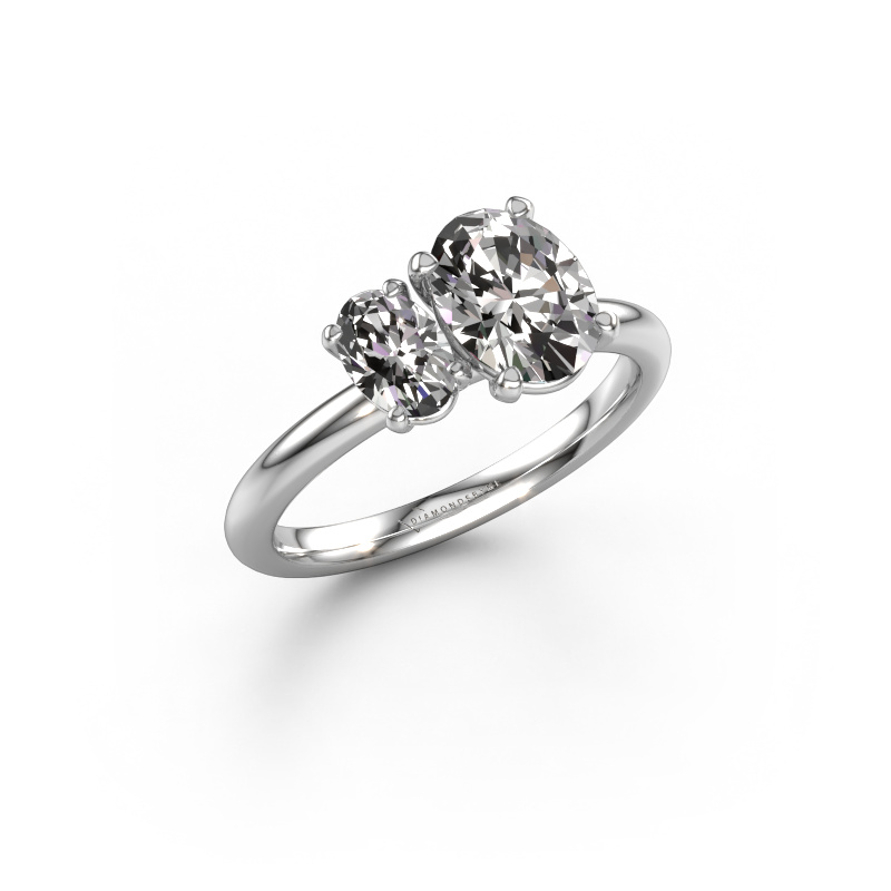 Image of Engagement ring Toi et Moi OVL-OVL 950 platinum Lab-grown diamond 1.50 crt