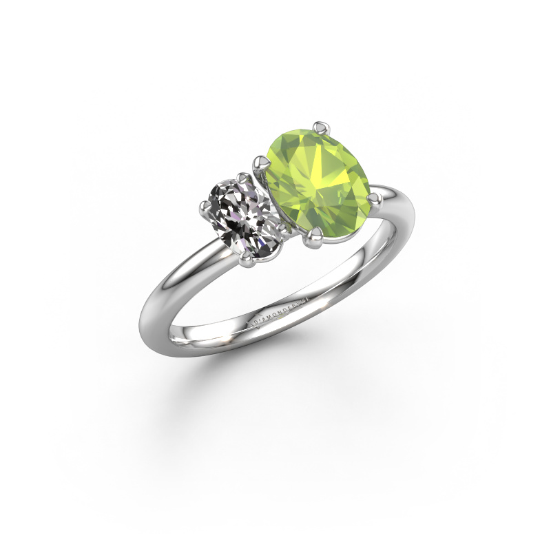 Bild von Verlobungsring Toi et Moi OVL-OVL 585 Weißgold Peridot 8x6 mm
