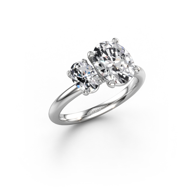 Image de Bague de fiançailles Toi et Moi OVL-OVL 950 platine Diamant synthétique 2.40 crt