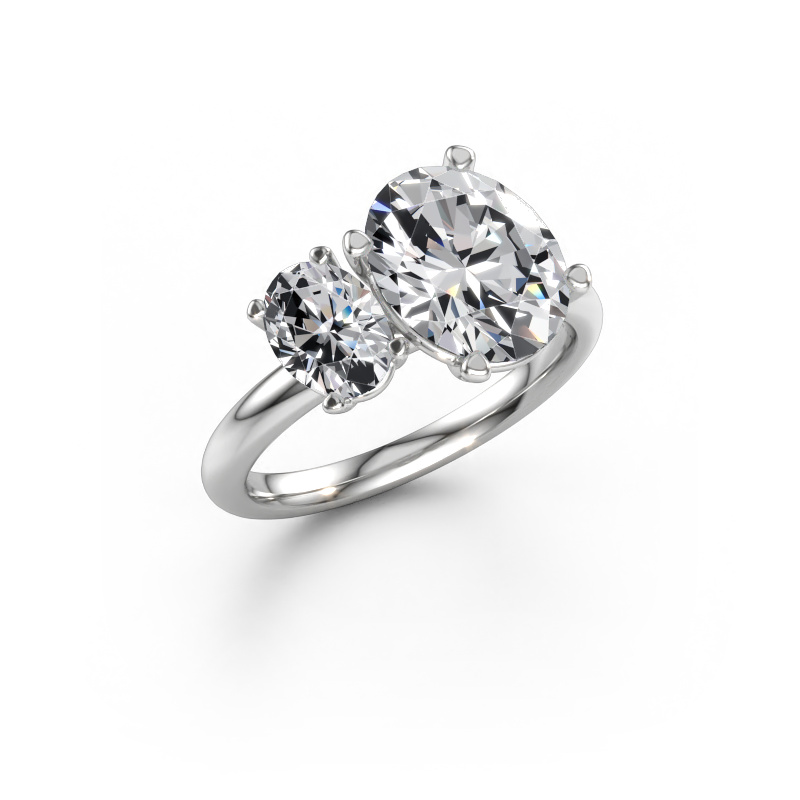 Immagine di Anello di fidanzamento Toi et Moi OVL-OVL 950 platino Diamante lab grown 3.40 crt