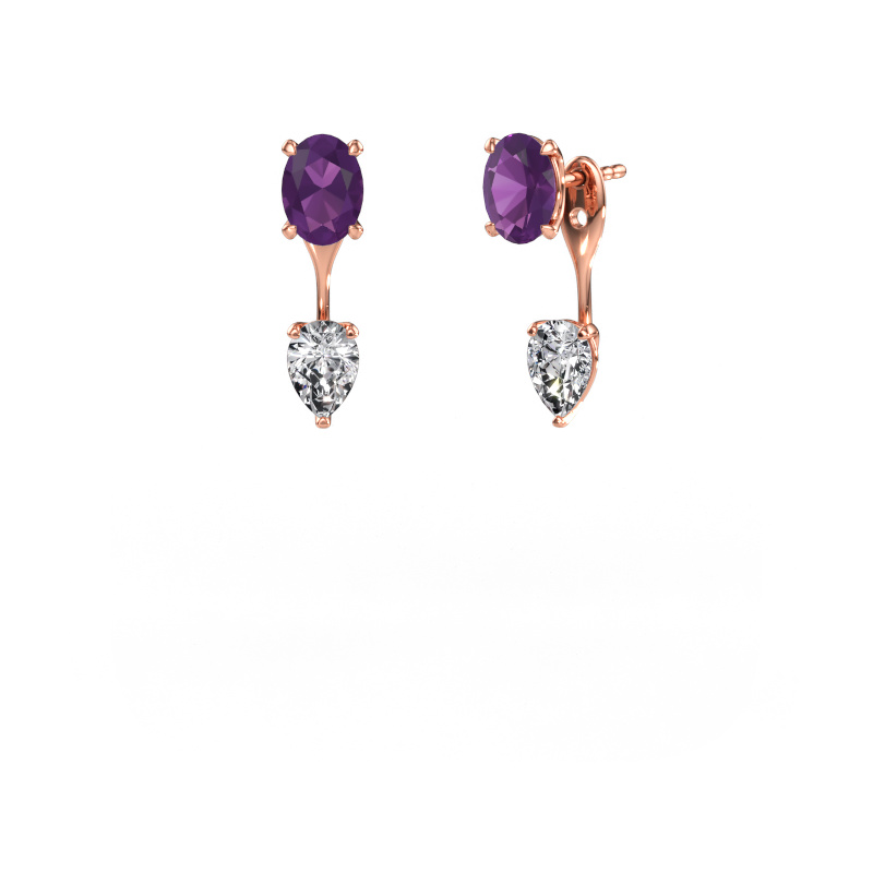 Image de Pendants d'oreilles Kate OVL-PER 585 or rose Améthyste 7x5 mm