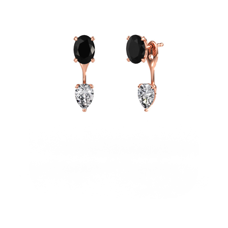 Image de Pendants d'oreilles Kate OVL-PER 585 or rose Diamant noir 3.40 crt