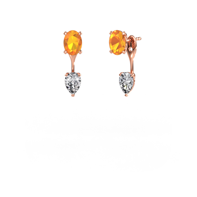 Immagine di Orecchini pendenti Kate OVL-PER 585 oro rosa Citrino 7x5 mm