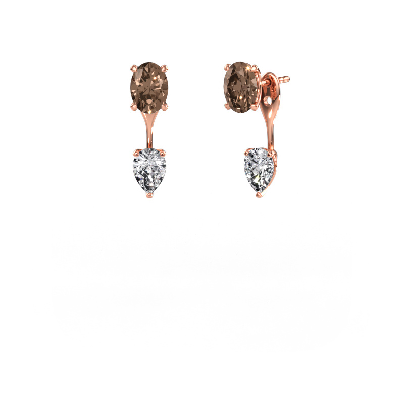 Bild av Hängande örhängen Kate OVL-PER 585 roséguld Brun diamant 2.70 crt