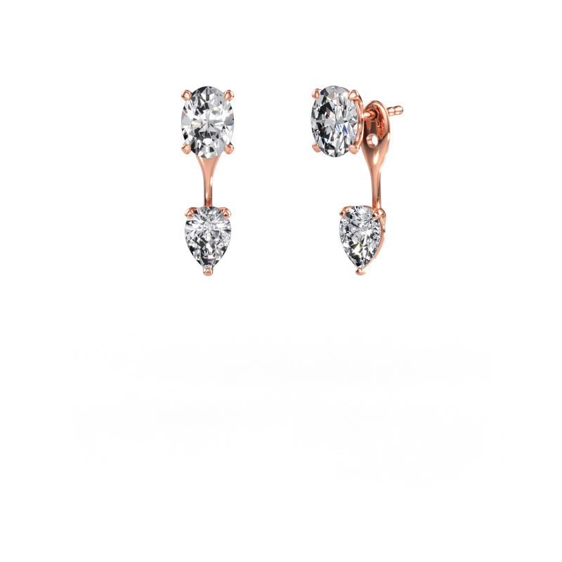 Immagine di Orecchini pendenti Kate OVL-PER 585 oro rosa Zirconia cubica 7x5 mm