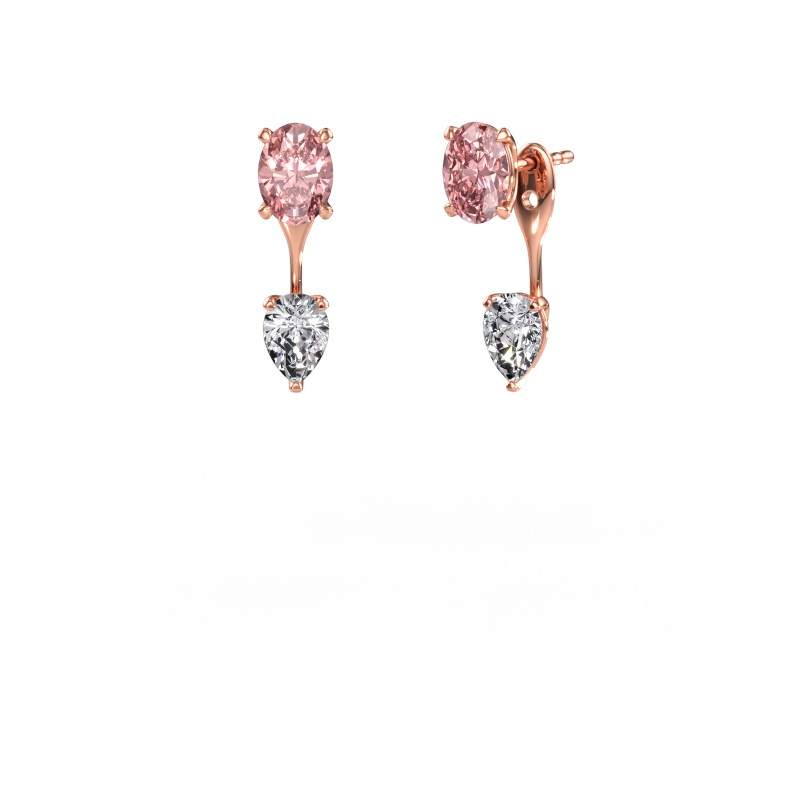 Immagine di Orecchini pendenti Kate OVL-PER 585 oro rosa Diamante lab grown rosa 7x5 mm