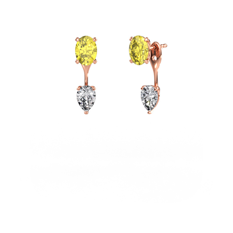 Immagine di Orecchini pendenti Kate OVL-PER 585 oro rosa Diamante lab grown giallo 7x5 mm