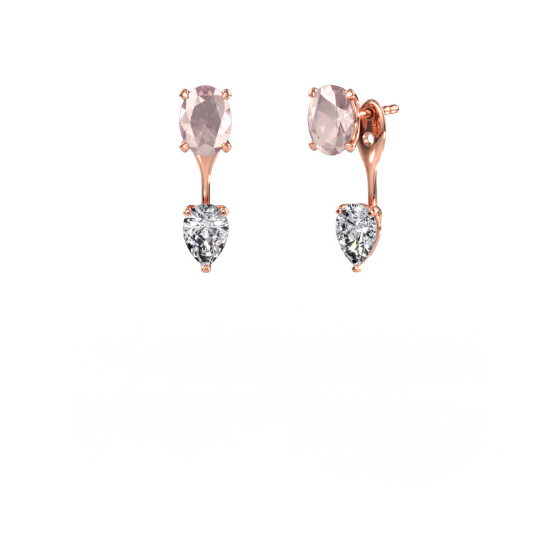 Immagine di Orecchini pendenti Kate OVL-PER 585 oro rosa Morganite champagne 7x5 mm