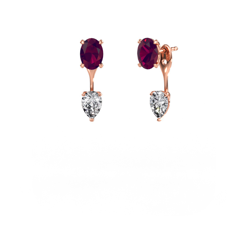 Immagine di Orecchini pendenti Kate OVL-PER 585 oro rosa Rodolite 7x5 mm