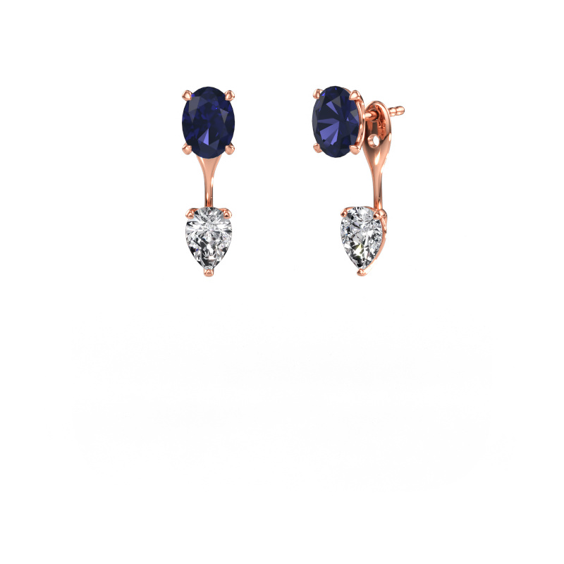 Immagine di Orecchini pendenti Kate OVL-PER 585 oro rosa Zaffiro 7x5 mm