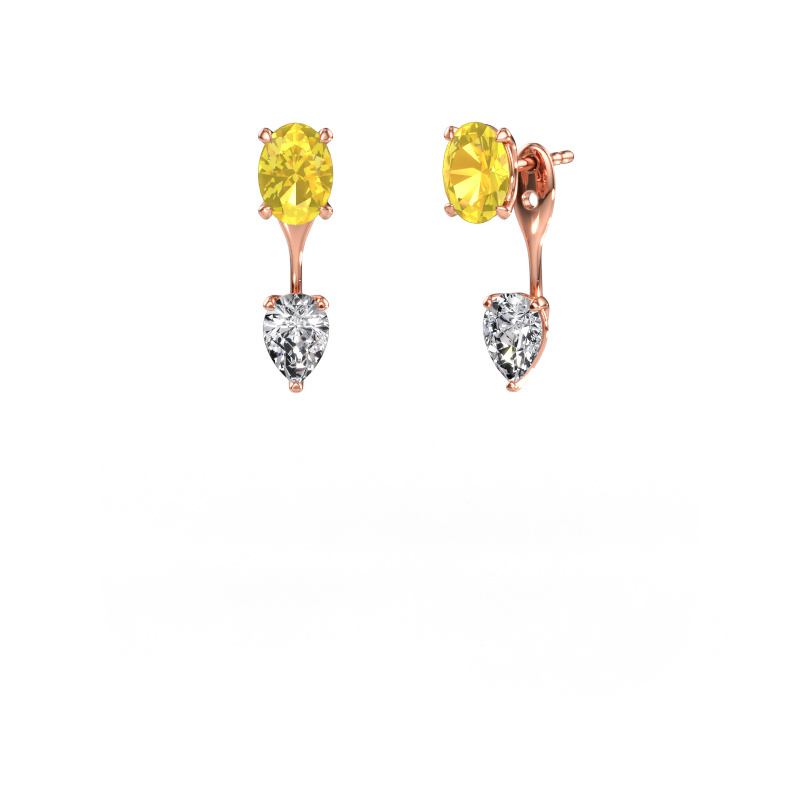 Bild von Ohrhänger Kate OVL-PER 585 Roségold Gelb Saphir 7x5 mm