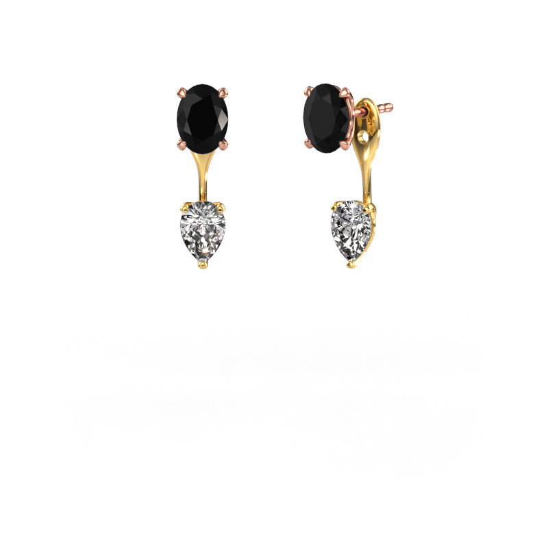 Image de Pendants d'oreilles Kate OVL-PER 585 or rose Diamant noir 3.40 crt